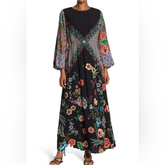 Johnny Was | Freya Maxi Dress Boho Bell Sleeve XL - Picture 7 of 8
